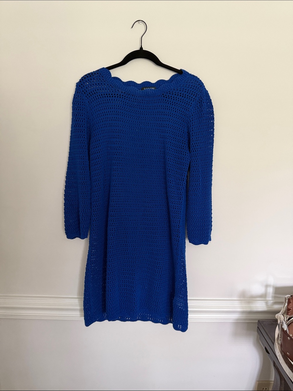 Blue Crochet Knit Women’s Dress